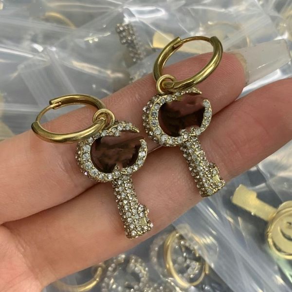 

multi-style letters dangle&chandelier simple fashion studded with diamond temperament earrings available for women, Silver