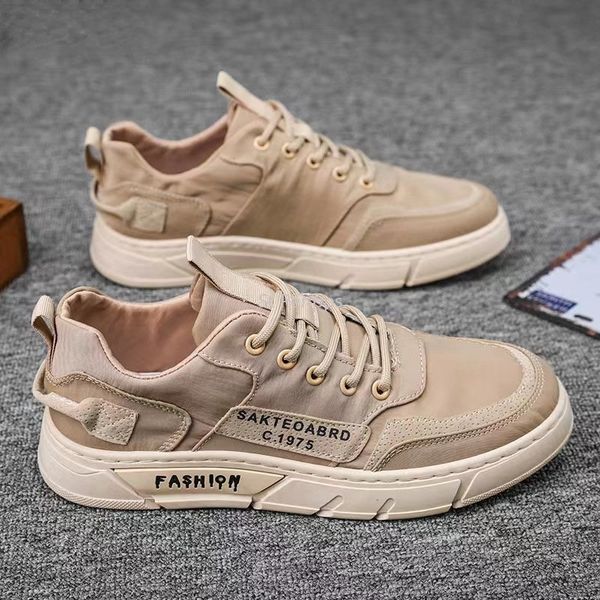 

dress shoes summer breathable men's shoes trendy men's sneakers korean lace-up canvas shoes all-match fashion casual sports shoes, Black
