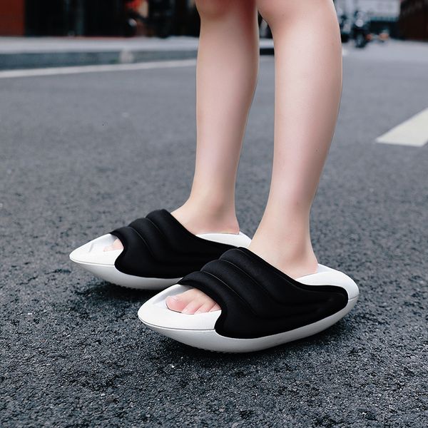 

slippers original brand luxury slipper summer men/women/kids fashion solid black daily outdoor hight increased slippers 230314