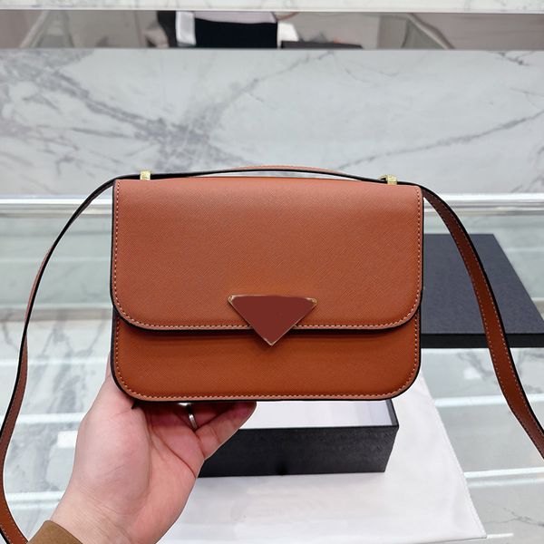 

leather shoulder bag messenger bags ladies crossbody handbags flip wallet fashion letter triangular pattern magnetic buckle long strap