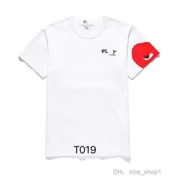 

men's t shirts fashion mens play shirt designer red heart commes casual s des badge garcons high quanlity tshirts cotton embroidery 3 h, White;black