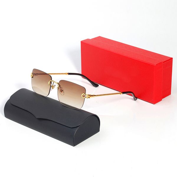 

Fashion carti luxury Cool sunglasses Designer Sun with man gradient eyeglass Full Frame eye Simple Big Square Gold UV400 Beach Show Luxury sunglass