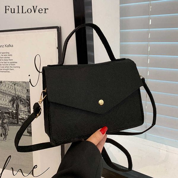 

new popular women solid color handbags new fashion shoulder bags non-woven fabric crossbody bags solid color elegant bags 230308
