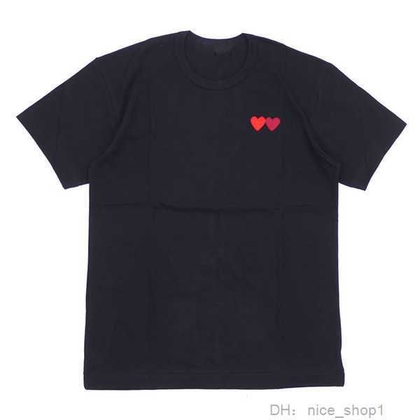 

men's t-shirts play mens shirt designer red commes heart casual garcons s badge des quanlity ts cotton cdg embroidery short sleeve 9 5d, White;black