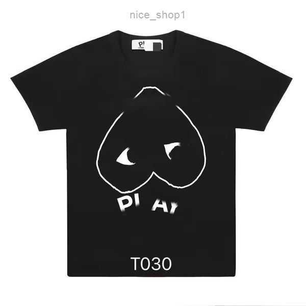 

men's t shirts fashion mens play shirt designer red heart commes casual s des badge garcons high quanlity tshirts cotton embroidery 3 6, White;black