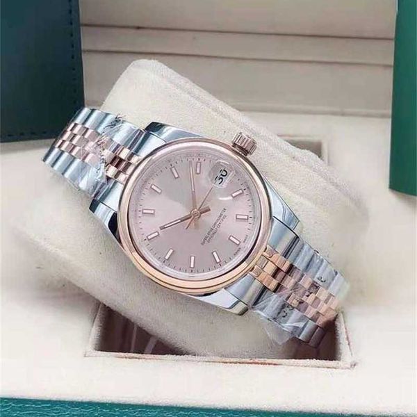

luxury watch with box womens watches 31mm lady mechanical automatic light outer ring stainless steel wristwatch fashion sapphire mirror zc, Slivery;black