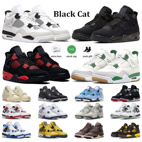 

men basketball shoes 4 4s women soprts sneakers military black cat pine green seafoam university blue midnight navy pn dust infrared mens tr