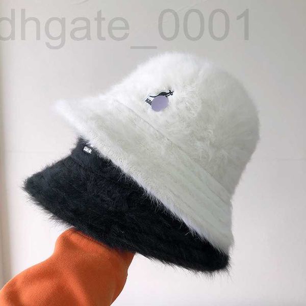 

ball caps designer the same style~high-end rabbit hair kangaroo fisherman hat female autumn and winter casual korean version chaonet red tal, Blue;gray