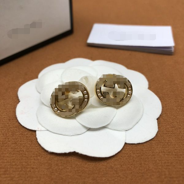 

high classic 18k gold plated stud designer double g earring luxury geometric crystal heart-shaped couple earrings for woman wedding birthday, Golden;silver