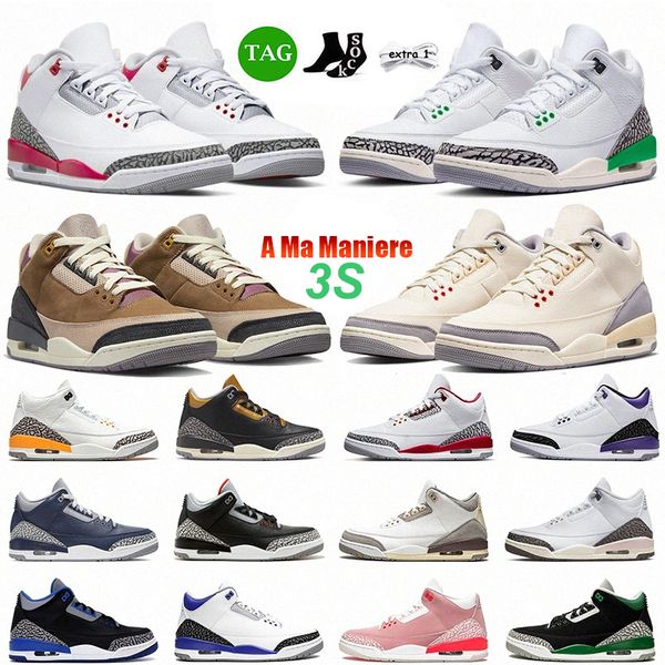 

2023 basketball shoes men 3s a ma maniere red pine green lucky green cardinal red archaeo brown neapolitan mens trainers sports sneakers siz
