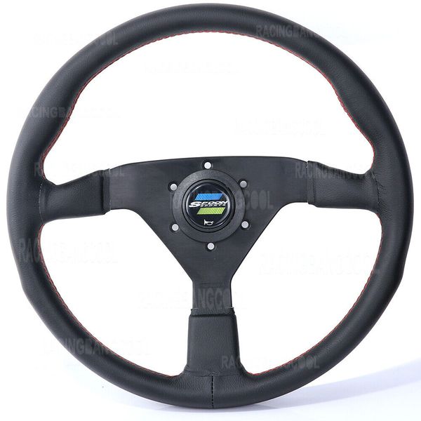

14inch leather spoon sport car racing tuning sport steering wheel red stitching