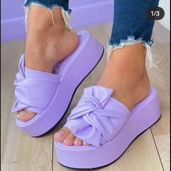 

slippers summer platform sandals for women fashion casual hemp wedges thick sole open toe outdoor beach woman walking shoes 230314, Black