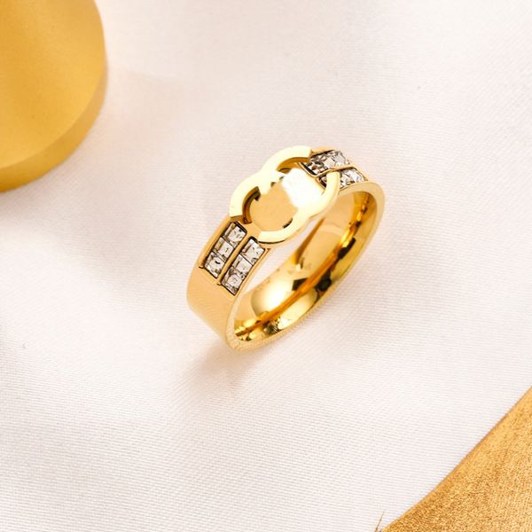 

popular fashion brand ring designer wedding ring designs love for women gold plated ring stainless steel jewelry accessories couple, Slivery;golden