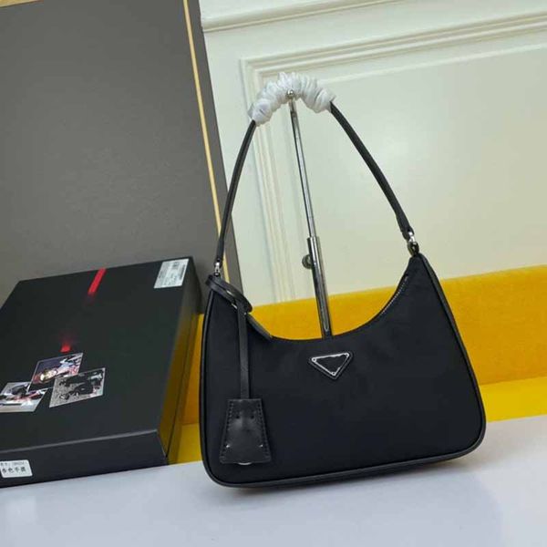 

the new designer hobo bag handbag women's underarm shoulder bag nylon fabric purse triangular letter logo tote messenger bag solid colo