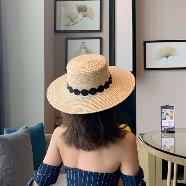 

fashion sunshade straw hat lace hook flower hats women beach sunscreen bucket hat flat sun cap casquette, Blue;gray