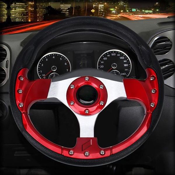 

univeral 13" 6 bolt 320mm racing drifting sport steering wheel red anti-slip f1