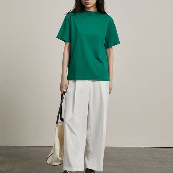 

women's t-shirt summer women's casual solid color round neck short sleeve t-shirt 230314, White