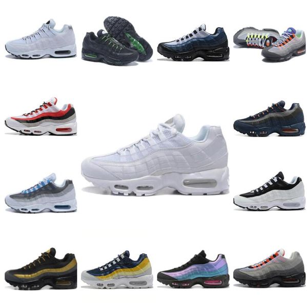 

og 95 running shoes men women 95s triple black white crystal blue denham neon solar red smoke grey matte olive running club mens trainers ou