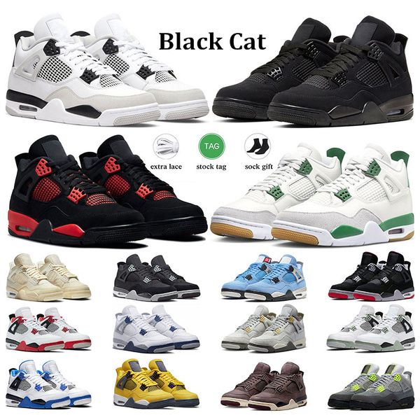 

2023 for men basketball shoes 4 4s women soprts sneakers military black cat pine green canvas university blue midnight navy seafoam mens tra