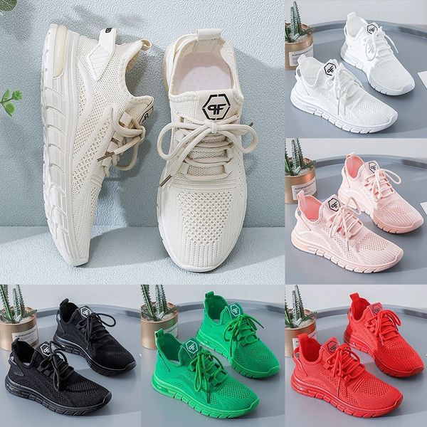 

dress shoes women breathable running sports outdoor light comfortable lace up shoe fashion air cushion casual sneakers 230313, Black