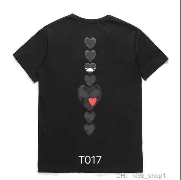 

men's t shirts cdgs mens play shirt commes short sleeve womens des badge garcons embroidery heart red 8 esdy, White;black