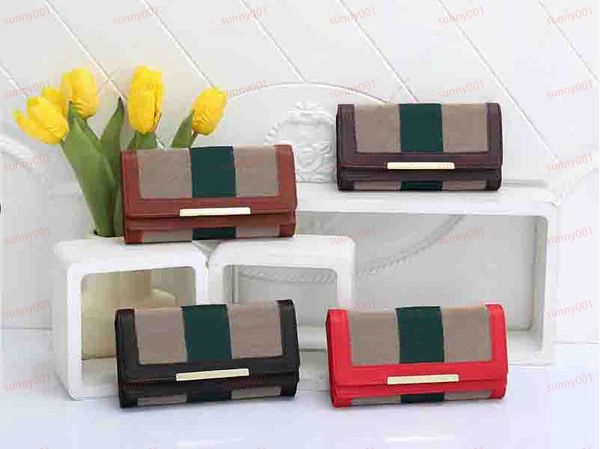 

fashion big volume purses folding buckle wallets card slot p bit certificate position purse designer change pocket luxury cards holders, Red;black