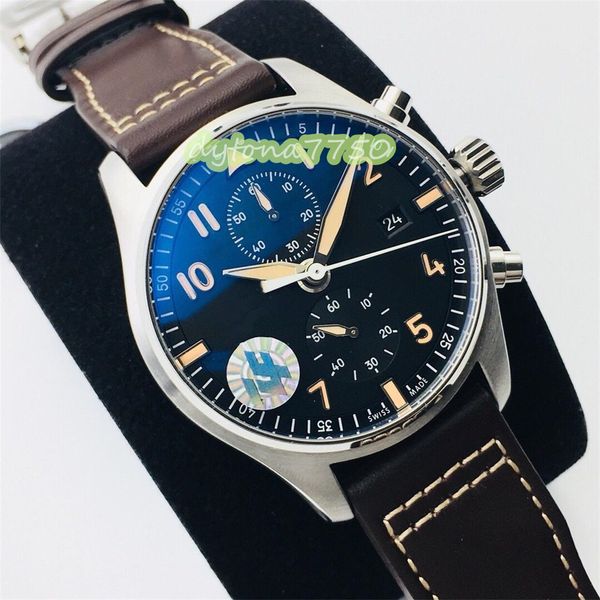 

2023new zf produces timing automatic watch with a diameter of 43mmx15mm equipped shanghai 7750 movement machinery, swing frequency 28800 des, Slivery;golden