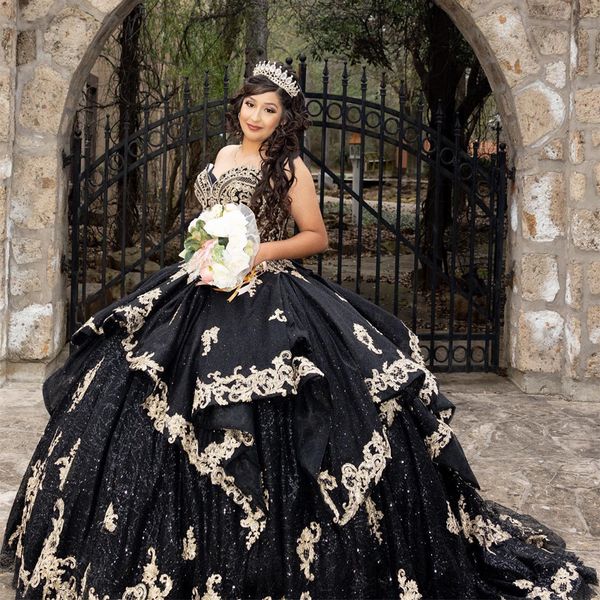

black shiny sweetheart ball gown quinceanera dresses vestidos de 15 anos applique crystal tulle princess birthday party gowns, Blue;red
