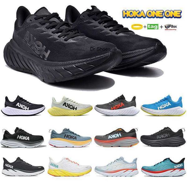

hoka one carbon x 2 running shoes bondi clifton 8 mens womens triple black coral goblin blue yellow pear champagne white sport sneakers