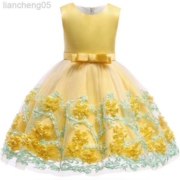 

girl's dresses baby kids tutu birthday princess party dress for girls infant lace children elegant dress clothing for girl baby girls c, Red;yellow