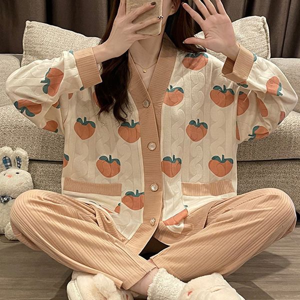 

women's sleepwear long sleeve sweet kawaii set woman 2 pieces women's pajamas summer pajama for women sleepwear womens outfits pyj, Black;red