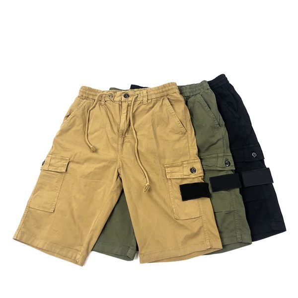 

3 colour quality shorts men's brand toney embroidered badge zip three-dimensional work clothes shorts heavy washing design shorts, White;black