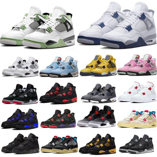 

2022 sail 4 4s mens basketball shoes sneakers heritage university blue fire red oreo bred black cat dark mocha white cement women sports tra