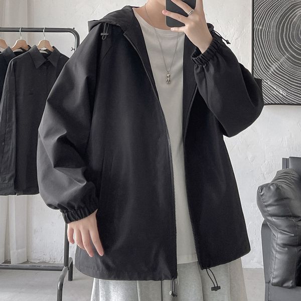 

men s jackets privathinker 2023 spring autumn hoodied mens oversized casual man windbreajer coats solid color zipper outwear clothing 230313, Black;brown