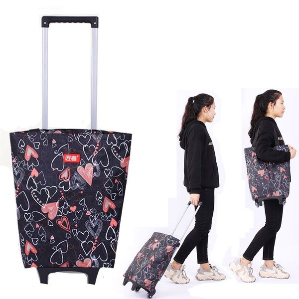 

shopping bags supermarket shopping bag for groceries cart with wheel bolsa compra foldable reusable bag vegetable market trolley bag on whee