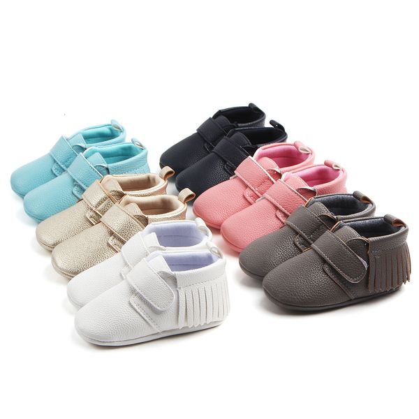 

first walkers classic baby tassel shoes sneakers baby boys girls soft sole pu leather first walkers crib non-slip fringe leather shoes 23031