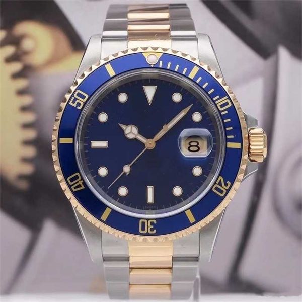 

luxury watch men's automatic mechanical ceramic bezel 41mm 2813 movement luminous sapphire waterproof self winding fashion watches mont, Slivery;black