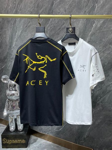 

2023 summer high-quality new high street tide brand t-shirt letter logo printed men's and women's same style loose leisure everyth, White;black