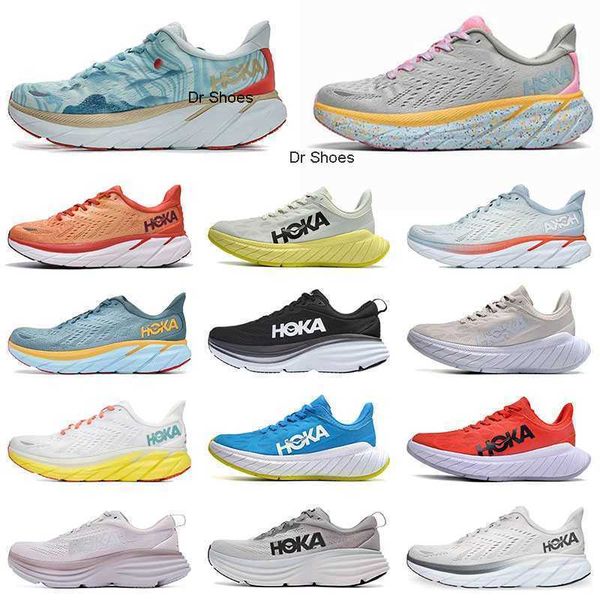

outdoor shoes fashion brand hoka clifton 8 sports highway sneakers seeweed brown landscape painting goblin blue blue fog fiesta blazing