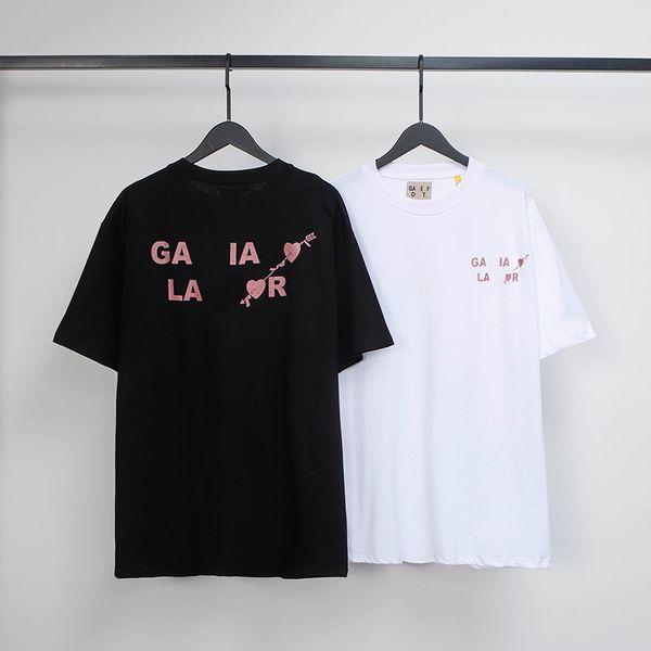 

lovers cotton tees solid color men heart printed t shirts designer letter oversize for unisex, White;black