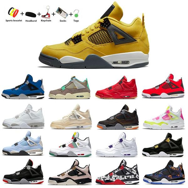 

lemon venom jumpman 4s mens basketball shoes 4 unc tattoo white oreo sail encore taupe haze rasta denim metallic men women trainer sports