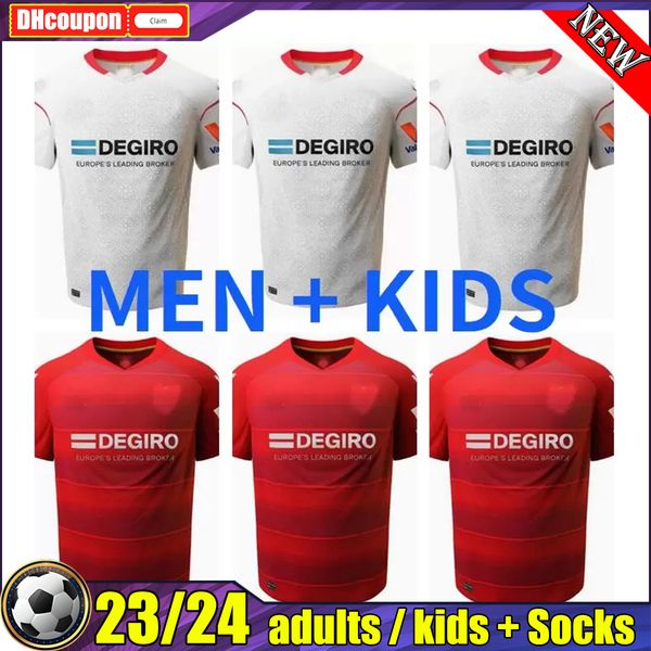 

munir 2022 2023 soccer jerseys set men kids sevillas 22 23 jong j.navas gomez i.rakitic de jong papu suso lamela y.en-nesyri kits football s, Black;yellow