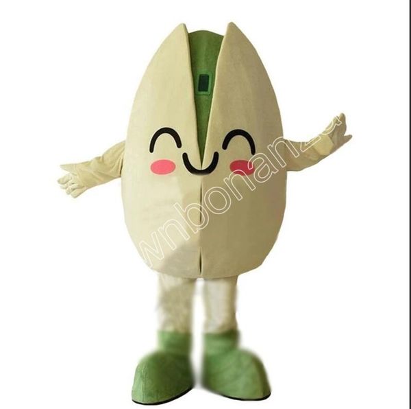 

super cute friendly pistachio mascot costumes cartoon character outfit suit xmas outdoor party outfit size promotional advertising clothings, Red;yellow