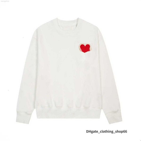 

hoodie male and female designer amis paris hooded quality sweater embroidered red love winter round neck jumper couple sweatshirts pk2, Black