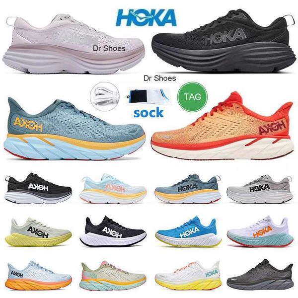 

hoka bondi 8 outdoor shoes hokas one clifton 8 black white shock absorbing road carbon x2 men women running sneakers climbing runner