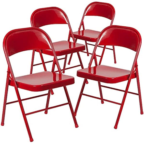 

flash furniture 4 pack hercules series double braced red metal folding chair