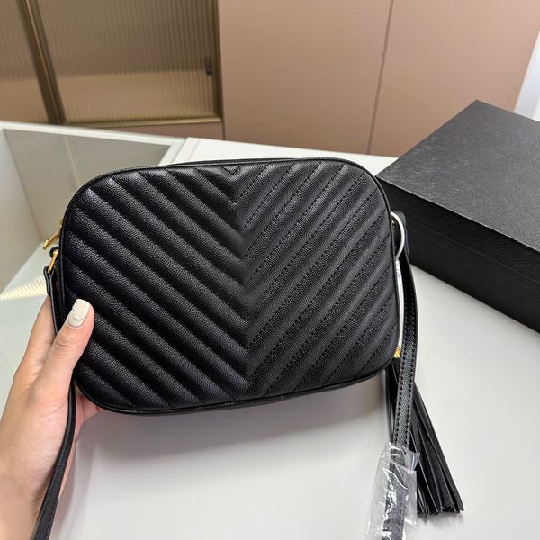 

designer camera bag diagonal stripes women shoulder handbag caviar tassel classic quilted purse