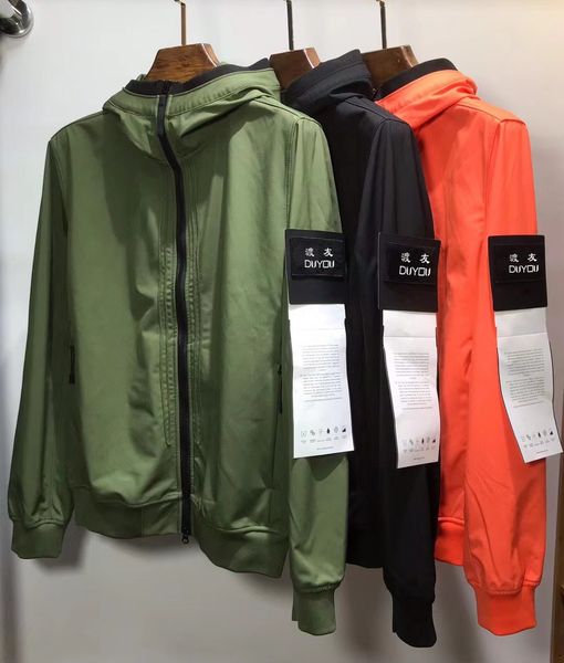

duyou mens jackets windbreaker zip hooded sunscreen outerwear hip hop designer coats armband fashion spring and autumn waterproof parkas siz, Black;brown