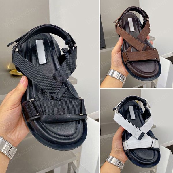 

designer sandals ladies roman casual shoes 2023 summer new fashion webbing open toe thick bottom shoes black white chocolate outdoor camping