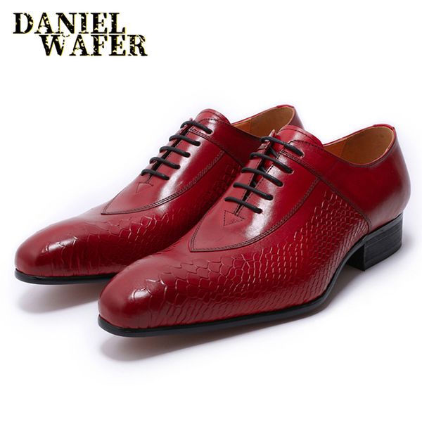 

fashion men's genuine leather oxford snake skin prints handmade lace up pointed toe office wedding party dress shoes for men, Black;white